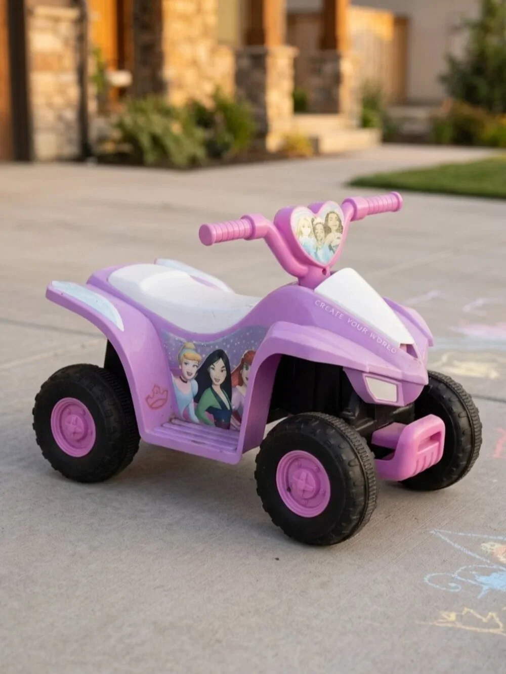 Disney Princess Purple Kids Ride-On ATV Quad Toy